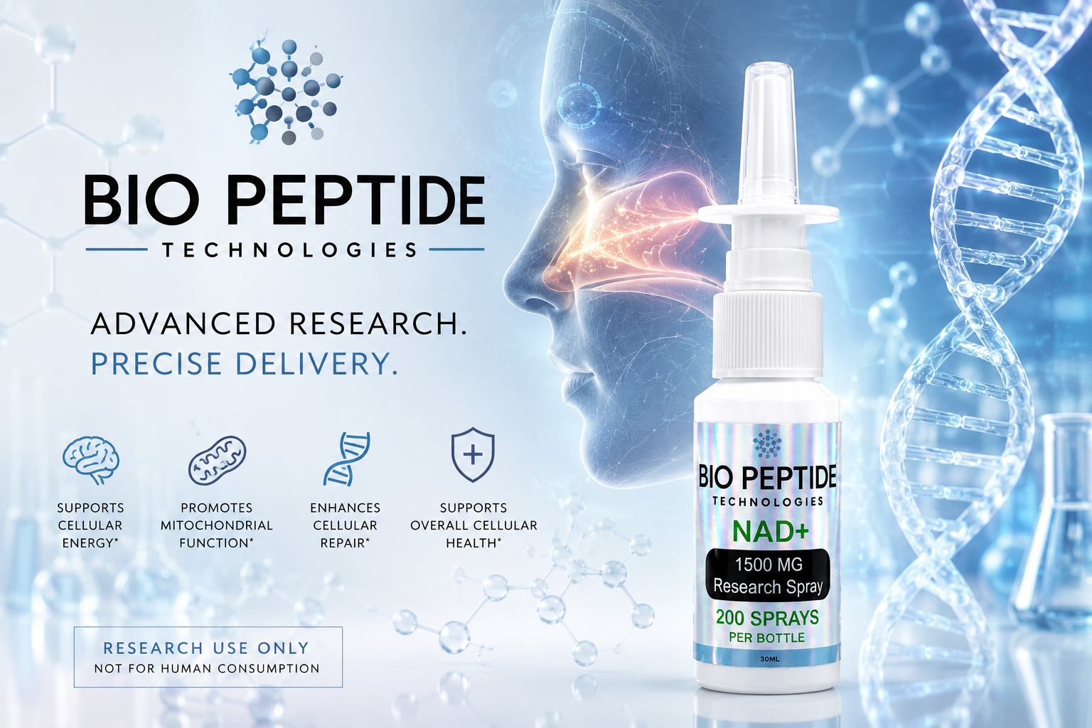 The Science of Intranasal NAD+: Understanding How Nasal Delivery Works and Why It Matters for Research