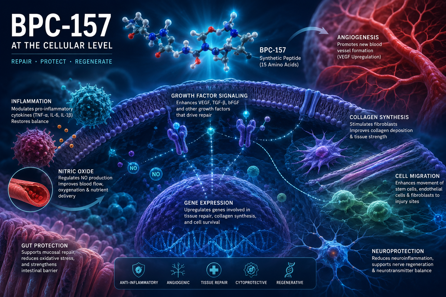 BPC-157: A Deep Dive Into the Cellular Mechanisms Behind One of the Most Studied Regenerative Peptides