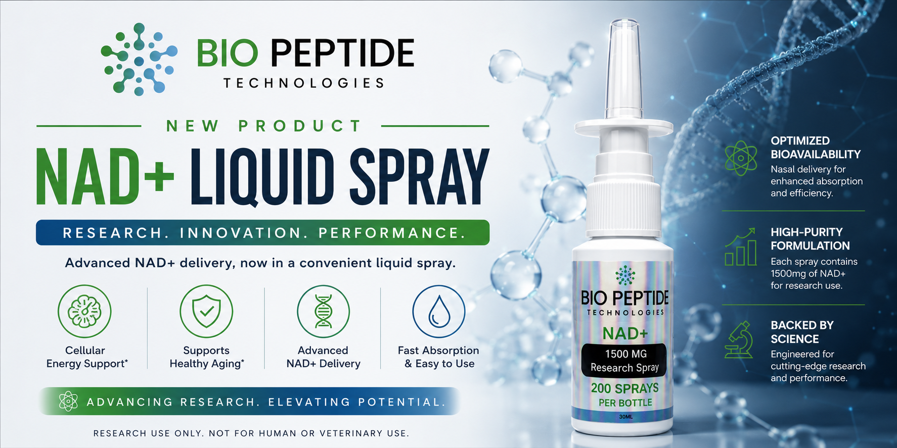 NAD+ Liquid Spray: Exploring the Science Behind Intranasal Delivery Systems for Research Applications
