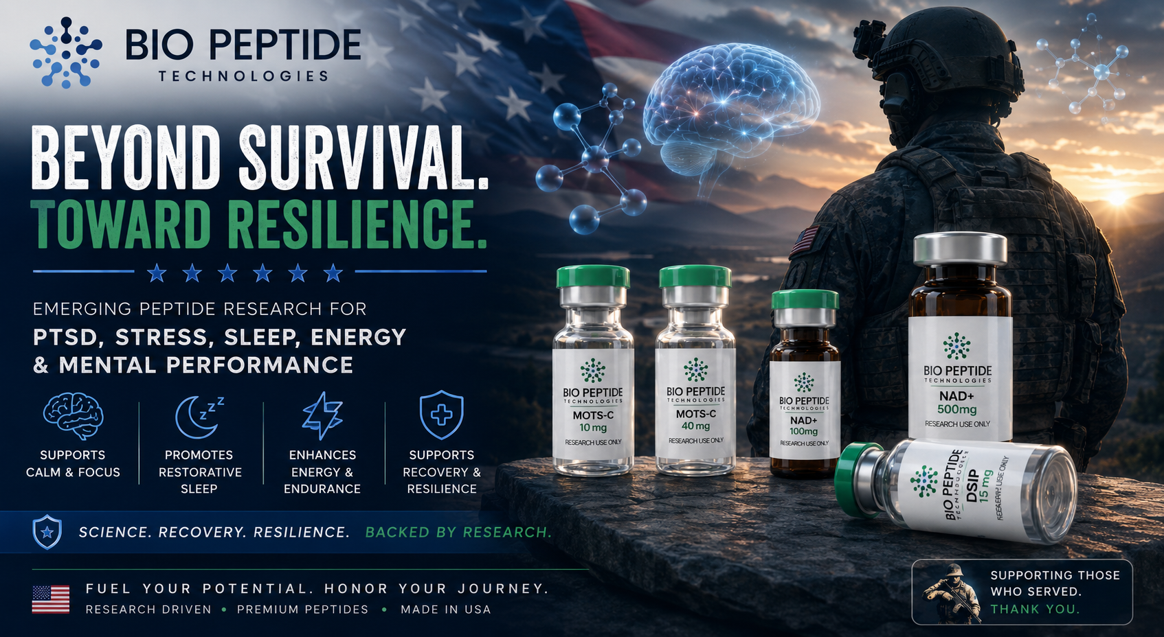 Peptides, PTSD, Stress, Sleep, and Resilience: Emerging Research for Veterans and High-Stress Operators